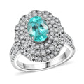 Rhapsody AAAA Paraiba Tourmaline and E-F VS Diamond 3.01 ctw Ring in 950 Platinum (Size 10.0) 7.12 Grams - Sticky add to cart bar