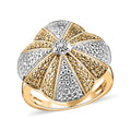 White Diamond Accent Fancy Ring in 18K YG Plated and Platinum Bond - Sticky add to cart bar