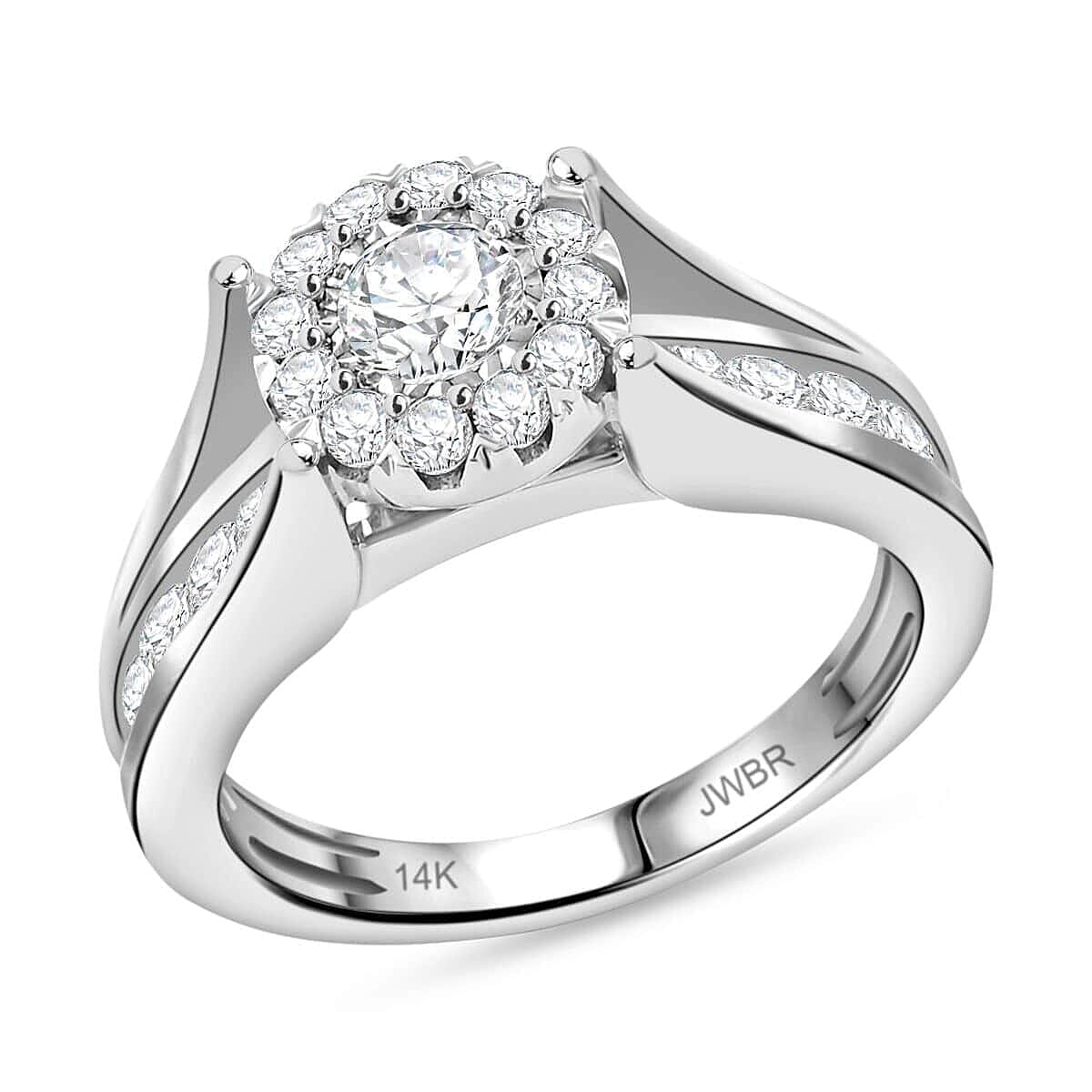 White Diamond G-H I2 1.30 ctw Ring in 14K White Gold (Size 9.0) 5.25 Grams (Del. in 7-10 Days)