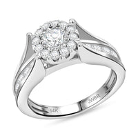 White Diamond G-H I2 1.30 ctw Ring in 14K White Gold (Size 9.0) 5.25 Grams (Del. in 7-10 Days)