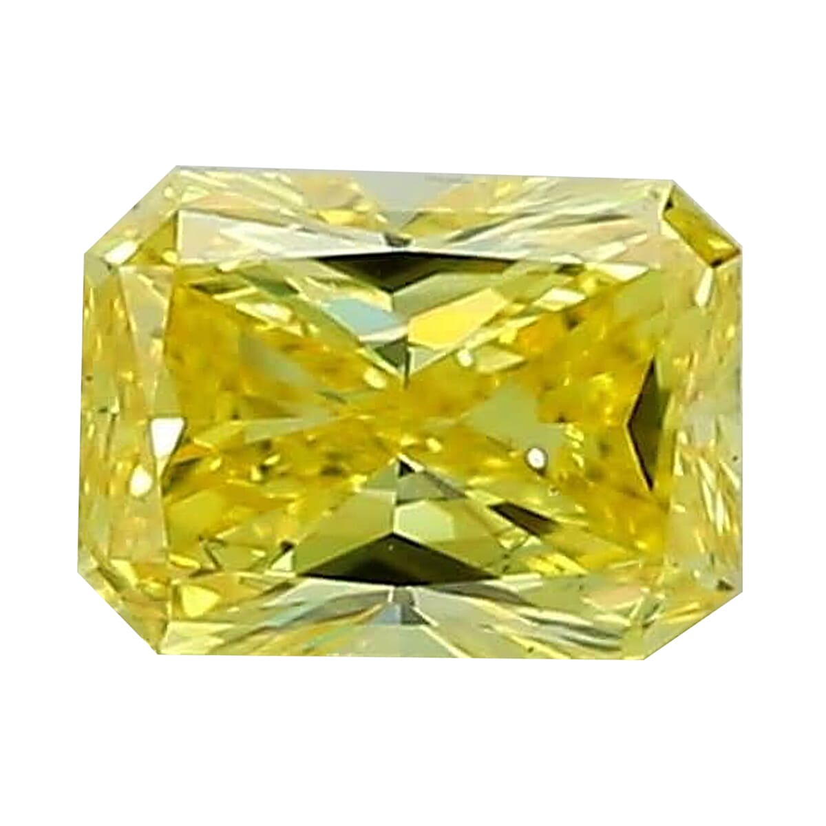IGI Certified Luxuriant Lab Grown Yellow Diamond (VS2) (Radiant) 1.00 ctw