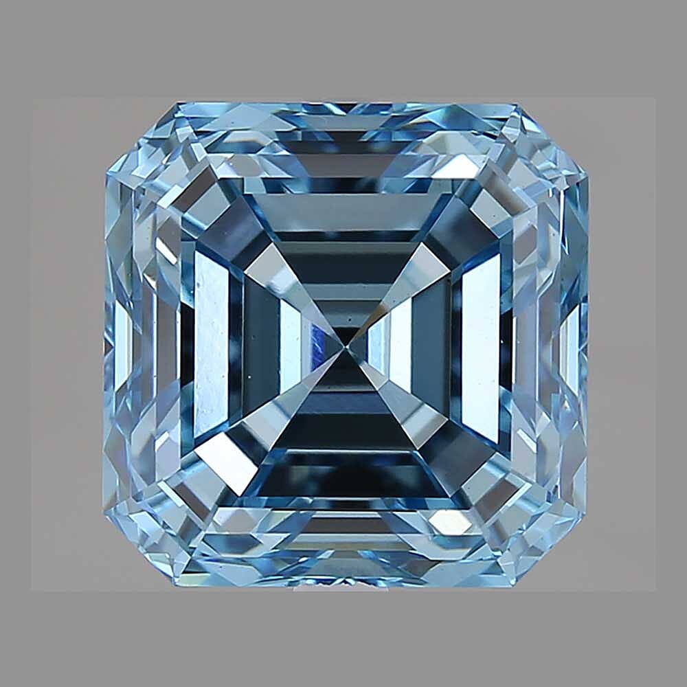 IGI Certified Luxuriant Lab Grown Blue Diamond (VS2) (Asscher) 1.00 ctw