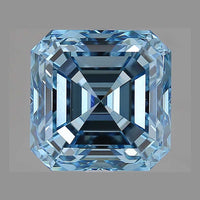 IGI Certified Luxuriant Lab Grown Blue Diamond (VS2) (Asscher) 1.00 ctw