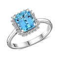 Certified & Appraised AAA Santa Maria Aquamarine and G-H I2 Diamond 2.45 ctw Ring in 14K White Gold (Size 7.0) 4.20 Grams - Sticky add to cart bar