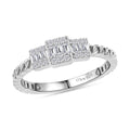 Diamond Braided Shank Ring in Sterling Silver - Sticky add to cart bar