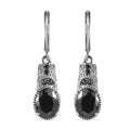 Simulated Blue Diamond Lever Back Earrings in Stainless Steel 6.90 ctw - Sticky add to cart bar