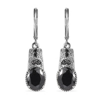 Simulated Blue Diamond Lever Back Earrings in Stainless Steel 6.90 ctw