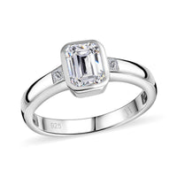 J Francis Swarovski Zirconia 2.48 ctw Ring in Rhodium Over Sterling Silver (Size 8.0)