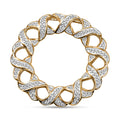 Karis White Diamond Accent Circle Pendant without Chain in 18K YG Plated - Sticky add to cart bar