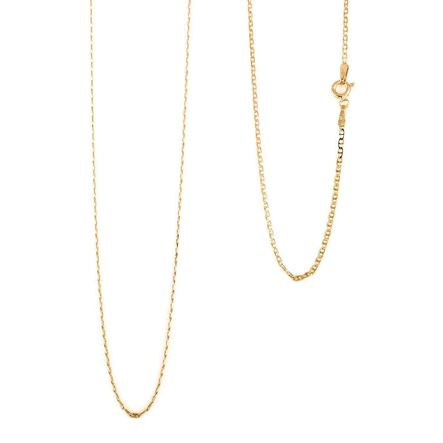 Necklace in 14K Yellow Gold Over Sterling Silver 24 Inches 2.50 Grams