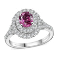 Certified & Appraised Rhapsody 950 Platinum AAAA Padparadscha Sapphire, Diamond (E-F, VS2) (0.61 cts ) Ring (Size 6.0) (6 g) 1.80 ctw - Sticky add to cart bar