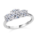 14K White Gold Luxuriant Lab Grown Diamond (SI) Trilogy Ring (Size 10.0) 1.50 ctw - Sticky add to cart bar