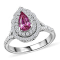 Certified & Appraised Rhapsody 950 Platinum AAAA Padparadscha Sapphire, Diamond (E-F, VS2) (0.61 cts ) Ring (Size 10.0) (6.30 g) 1.60 ctw - Sticky add to cart bar