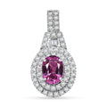 Certified & Appraised Rhapsody AAAA Padparadscha Sapphire and E-F VS2 Diamond 2.02 ctw Pendant without Chain in 950 Platinum - Sticky add to cart bar