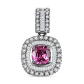 Certified & Appraised Rhapsody AAAA Padparadscha Sapphire and E-F VS2 Diamond 1.74 ctw Pendant without Chain in 950 Platinum - Sticky add to cart bar