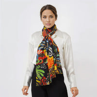 Multi Paisley La Marey 100% Cashmere Digitally Printed Scarf - (27.5"x75")