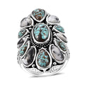 Artisan Crafted Blue Horizon Turquoise, White Buffalo Ring in Sterling Silver (Size 10.0) 10.10 ctw - Sticky add to cart bar