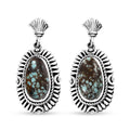 D'Joy Artisan Crafted Blue Horizon Turquoise 5.50 ctw Dangling Earrings in Black Oxidized Sterling Silver - Sticky add to cart bar