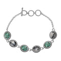 D'Joy Artisan Crafted Blue Horizon Turquoise and White Buffalo 15.80 ctw Toggle Clasp Bracelet in Black Oxidized Sterling Silver (6.50-8.0In) (7.25 In) - Sticky add to cart bar