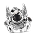 Artisan Crafted White Buffalo 4.65 ctw Ring in Black Oxidized Sterling Silver (Size 10.0) - Sticky add to cart bar