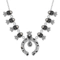 D'Joy Artisan Crafted White Buffalo 21.25 ctw Squash Blossom Necklace in Black Oxidized Sterling Silver 18 Inches - Sticky add to cart bar