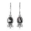 D'Joy Artisan Crafted White Buffalo 4.30 ctw Earrings in Black Oxidized Sterling Silver - Sticky add to cart bar