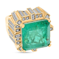 Emeraldine Triplet Quartz, Multi Gemstone Ring in 18K Vermeil YG Over Sterling Silver (Size 6.5) 20.48 ctw