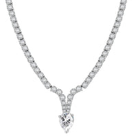 D'Joy Moissanite 50.50 ctw Necklace in Rhodium Over Sterling Silver 18 Inches
