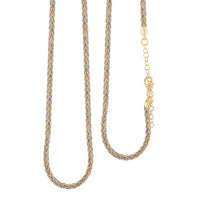 Snake Round Chain Necklace in 14K YRG and Rhodium Over Sterling Silver 20.6 Grams 18 Inches