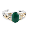 Green Onyx  Cuff Bangle 950 Copper  13.00 ctw - Sticky add to cart bar