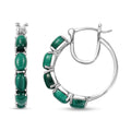 Karis African Malachite 8.20 ctw Hoop Earrings in Platinum Bond - Sticky add to cart bar