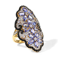 Tanzanite, Multi Gemstone Ring in 18K Vermeil YG Over Sterling Silver (Size 9) 5.80 ctw