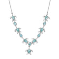 D'Joy Natural Green Larimar 8.80 ctw Turtle Necklace in Rhodium Over Sterling Silver 18 Inches - Sticky add to cart bar