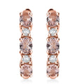D'Joy Pink Morganite and Moissanite 1.10 ctw Hoop Earrings in 18K Vermeil RG Over Sterling Silver - Sticky add to cart bar