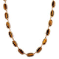 Yellow Tigers Eye Necklace (18-20 Inches) in Goldtone 170.00 ctw - Sticky add to cart bar