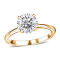 J Francis Embellished with Zirconia by Swarovski 3.40 ctw Solitaire Ring in 18K Vermeil Yellow Gold Over Sterling Silver (Size 10.0) (Del. in 10-12 Days) - Sticky add to cart bar