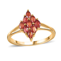 Premium Red Sapphire Solitaire Ring in 18K Vermeil YG Over Sterling Silver (Size 7.0) 1.00 ctw