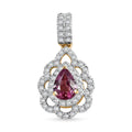 Certified & Appraised Luxoro AAA Padparadscha Sapphire and G-H I2 Diamond 1.40 ctw Pendant without Chain in 14K Yellow Gold - Sticky add to cart bar
