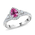 Doorbuster Certified & Appraised Rhapsody 950 Platinum AAAA Padparadscha Sapphire, Diamond (E-F, VS2) Ring (Size 10.0) (5 g) 1.10 ctw - Sticky add to cart bar