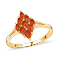 AAA Buriti Fire Opal 0.50 ctw Flame Cluster Ring in 18K Vermeil Yellow Gold Over Sterling Silver (Size 10.0) (Del. in 10-12 Days) - Sticky add to cart bar