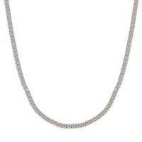 Doorbuster Moissanite and Yellow Sapphire 37.50 ctw Necklace 18 Inches with Sun & Moon Lock in Rhodium Over Sterling Silver