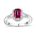 Premium Lab Created Bixbite, Moissanite Ring in Rhodium Over Sterling Silver (Size 10.0) 1.35 ctw - Sticky add to cart bar