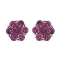 Luxuriant Premium Bixbite (LG) 1.50 ctw Floral Stud Earrings in Rhodium Over Sterling Silver - Sticky add to cart bar