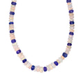 Premium Ethiopian Welo Opal and Tanzanite 61.00 ctw Beaded Necklace in Rhodium Over Sterling Silver 18 Inches - Sticky add to cart bar