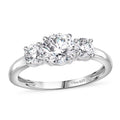 D'Joy Lab Created White Sapphire 1.70 ctw Trilogy Ring in Sterling Silver (Size 10.0) - Sticky add to cart bar