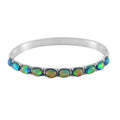 Green Magic Simulated Opal Resin Bangle Bracelet in Stainless Steel (7.50 In) - Sticky add to cart bar