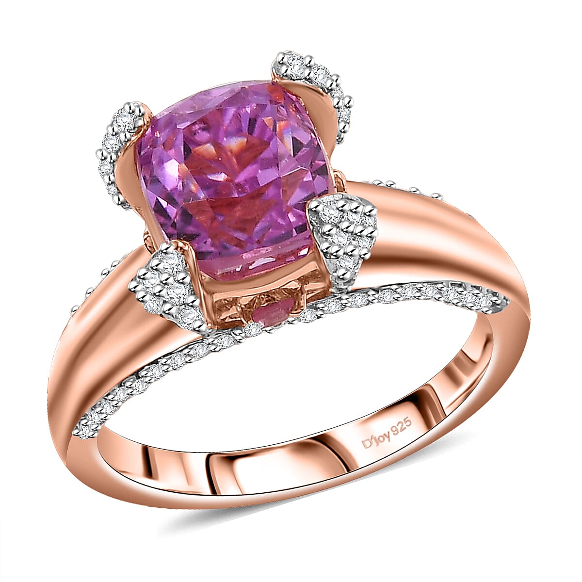Patroke Kunzite, Multi Gemstone Ring in 18K Vermeil RG Over Sterling Silver (Size 8.0) 4.15 ctw