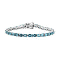Betroka Blue Apatite 15.50 ctw Bracelet in Rhodium Over Sterling Silver (7.25 In) - Sticky add to cart bar
