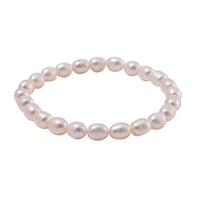 White Freshwater Pearl Stretch Bracelet (6.5-7.0In)
