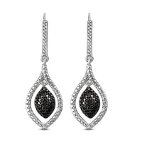 Natural Champagne Diamond Accent Earrings in Platinum Bond